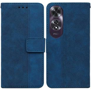 For OPPO A60 4G Geometric Embossed Leather Phone Case(Blue)