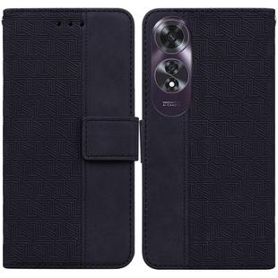 For OPPO A60 4G Geometric Embossed Leather Phone Case(Black)