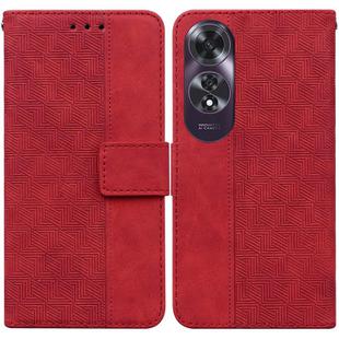 For OPPO A60 4G Geometric Embossed Leather Phone Case(Red)