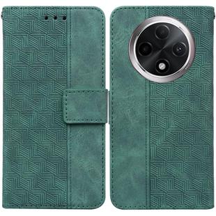 For OPPO A3 Pro 5G Geometric Embossed Leather Phone Case(Green)