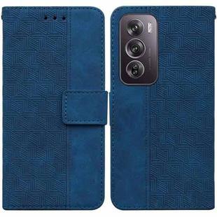 For OPPO Reno12 Pro 5G Global Geometric Embossed Leather Phone Case(Blue)