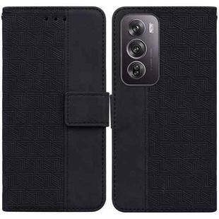 For OPPO Reno12 Pro 5G Global Geometric Embossed Leather Phone Case(Black)