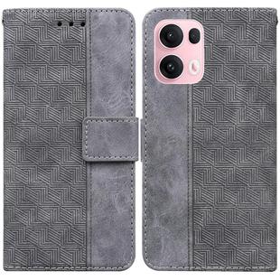 For OPPO Reno13 Pro Global Geometric Embossed Leather Phone Case(Grey)