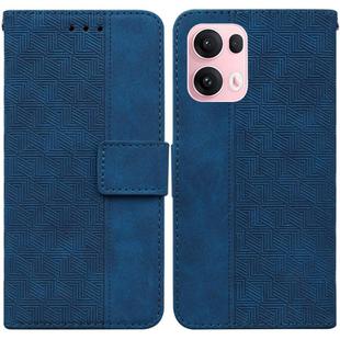 For OPPO Reno13 Pro Global Geometric Embossed Leather Phone Case(Blue)