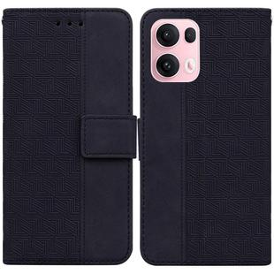 For OPPO Reno13 Pro Global Geometric Embossed Leather Phone Case(Black)