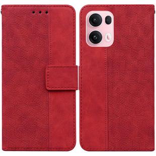 For OPPO Reno13 Pro Global Geometric Embossed Leather Phone Case(Red)