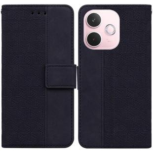 For OPPO A5 Pro 5G Geometric Embossed Leather Phone Case(Black)