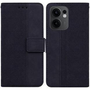 For OPPO Reno13 F 4G / 5G Geometric Embossed Leather Phone Case(Black)