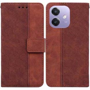 For OPPO A5x 5G / A3 4G / 5G / A3x 4G / 5G Geometric Embossed Leather Phone Case(Brown)