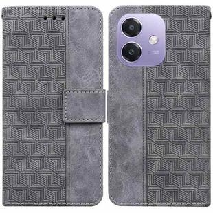 For OPPO A5x 5G / A3 4G / 5G / A3x 4G / 5G Geometric Embossed Leather Phone Case(Grey)
