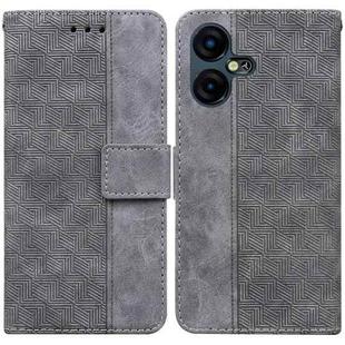 For Tecno Camon 20 Pro 4G / 20 Geometric Embossed Leather Phone Case(Grey)