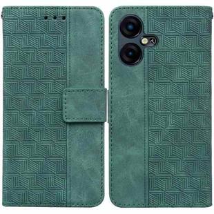 For Tecno Camon 20 Pro 4G / 20 Geometric Embossed Leather Phone Case(Green)