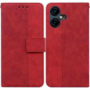 For Tecno Camon 20 Pro 4G / 20 Geometric Embossed Leather Phone Case(Red)