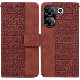 For Tecno Pova Neo 3 Geometric Embossed Leather Phone Case(Brown)