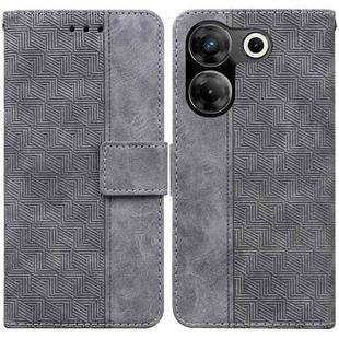 For Tecno Pova Neo 3 Geometric Embossed Leather Phone Case(Grey)
