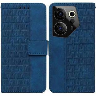 For Tecno Camon 20 Premier 5G Geometric Embossed Leather Phone Case(Blue)
