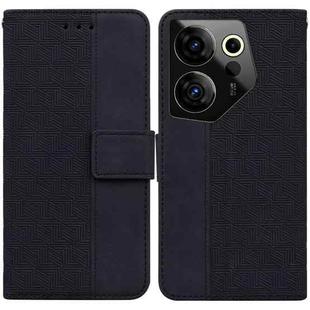 For Tecno Camon 20 Premier 5G Geometric Embossed Leather Phone Case(Black)