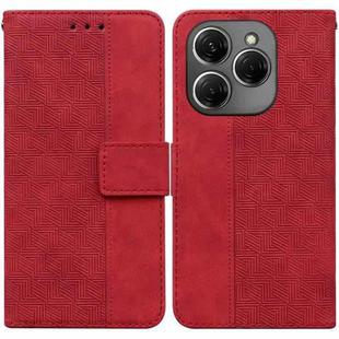 For Tecno Spark 20 Pro Geometric Embossed Leather Phone Case(Red)