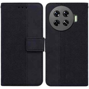For Tecno Spark 20 Pro+ 4G Geometric Embossed Leather Phone Case(Black)