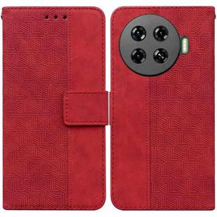 For Tecno Spark 20 Pro+ 4G Geometric Embossed Leather Phone Case(Red)