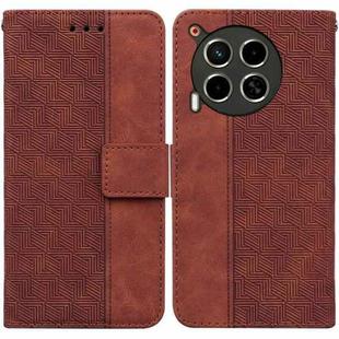 For Tecno Camon 30 4G / 30 5G CL6 CL7 Geometric Embossed Leather Phone Case(Brown)