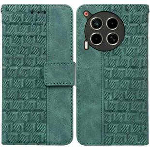 For Tecno Camon 30 4G / 30 5G CL6 CL7 Geometric Embossed Leather Phone Case(Green)