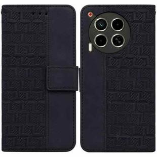 For Tecno Camon 30 4G / 30 5G CL6 CL7 Geometric Embossed Leather Phone Case(Black)