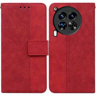 For Tecno Camon 30 Premier 5G Geometric Embossed Leather Phone Case(Red)