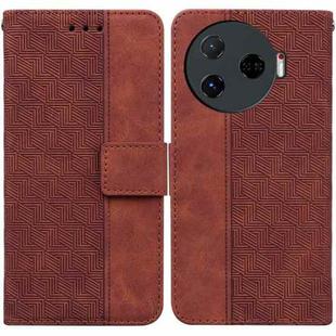 For Tecno Camon 30 Pro CL8 Geometric Embossed Leather Phone Case(Brown)