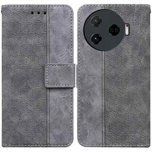 For Tecno Camon 30 Pro CL8 Geometric Embossed Leather Phone Case(Grey)
