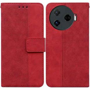 For Tecno Camon 30 Pro CL8 Geometric Embossed Leather Phone Case(Red)