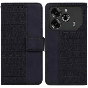 For Tecno Pova 6 Pro / Pova 6 Geometric Embossed Leather Phone Case(Black)