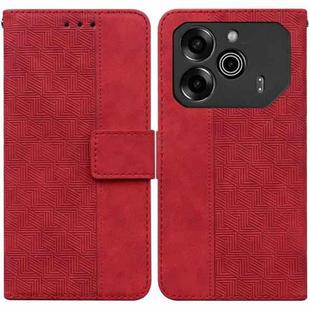 For Tecno Pova 6 Pro / Pova 6 Geometric Embossed Leather Phone Case(Red)