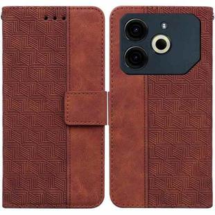 For Tecno Pova 6 Neo Geometric Embossed Leather Phone Case(Brown)