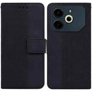 For Tecno Pova 6 Neo Geometric Embossed Leather Phone Case(Black)