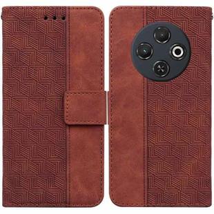 For Tecno Spark 30C Geometric Embossed Leather Phone Case(Brown)