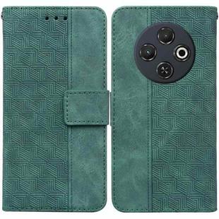 For Tecno Spark 30C Geometric Embossed Leather Phone Case(Green)