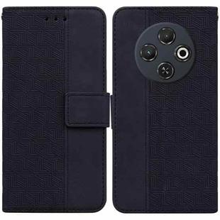 For Tecno Spark 30C Geometric Embossed Leather Phone Case(Black)