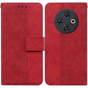 For Tecno Spark 30C Geometric Embossed Leather Phone Case(Red)