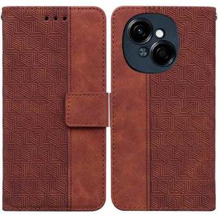 For Tecno Spark Go 1 / Pop 9 Pro Geometric Embossed Leather Phone Case(Brown)