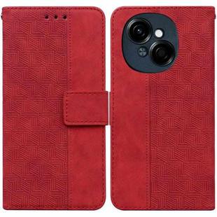 For Tecno Spark Go 1 / Pop 9 Pro Geometric Embossed Leather Phone Case(Red)