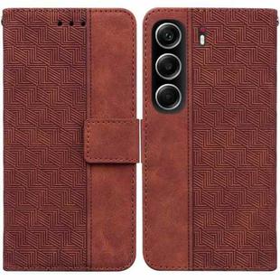 For Tecno Camon 40 Geometric Embossed Leather Phone Case(Brown)