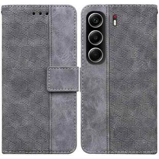 For Tecno Camon 40 Geometric Embossed Leather Phone Case(Grey)