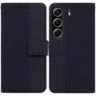 For Tecno Camon 40 Geometric Embossed Leather Phone Case(Black)