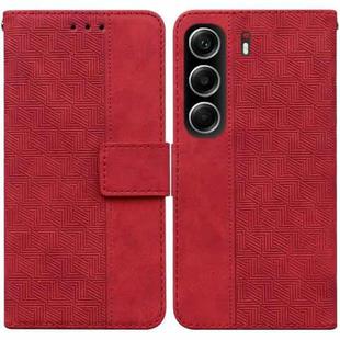 For Tecno Camon 40 Geometric Embossed Leather Phone Case(Red)