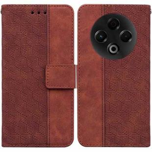 For Tecno Spark 30 4G Geometric Embossed Leather Phone Case(Brown)