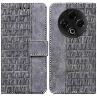 For Tecno Spark 30 4G Geometric Embossed Leather Phone Case(Grey)