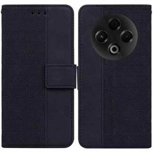 For Tecno Spark 30 4G Geometric Embossed Leather Phone Case(Black)