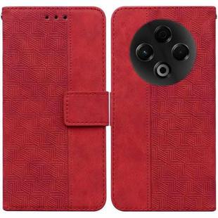 For Tecno Spark 30 4G Geometric Embossed Leather Phone Case(Red)