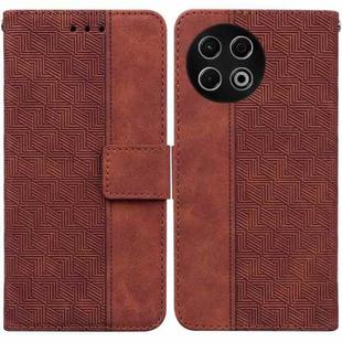 For Tecno Spark 30 Pro Geometric Embossed Leather Phone Case(Brown)